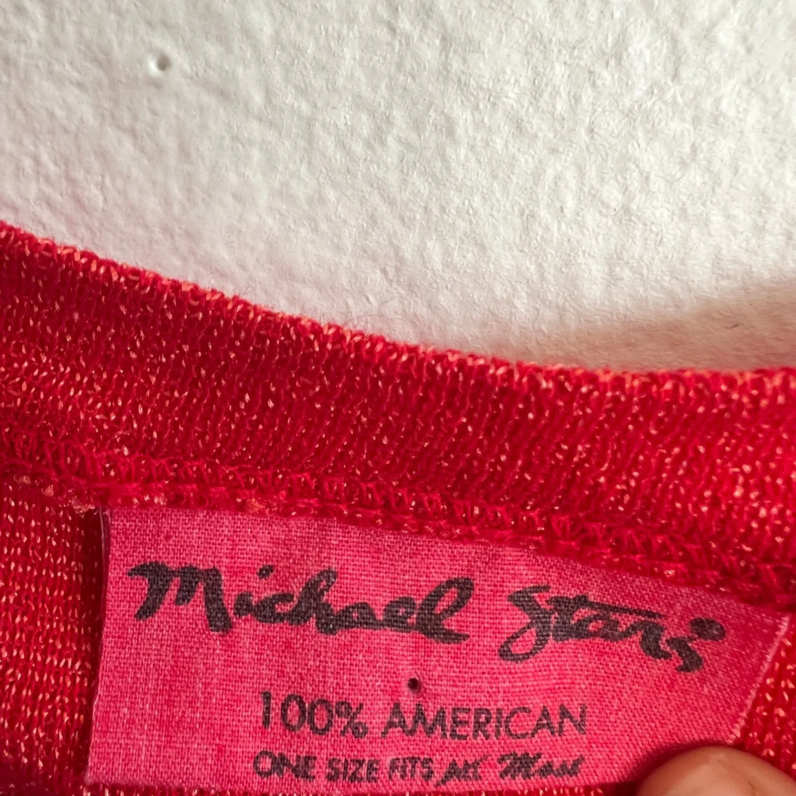 Michael Stars V Neck T Shirt Vintage Y2K 2000s Glam Indie Sleaze Red Small - Image 3