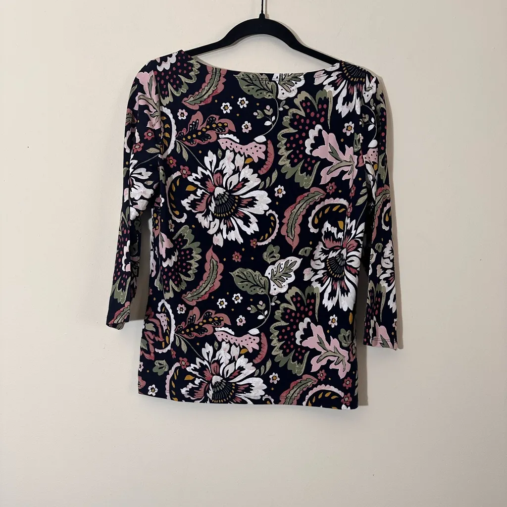 Ann Taylor floral 3/4 sleeve multicolor top size small NWT - Image 8