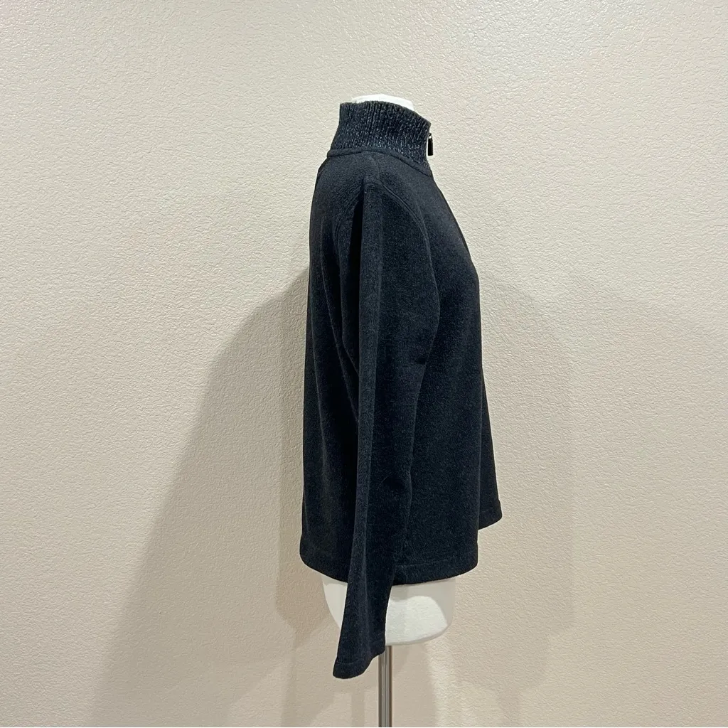 Eddie Bauer Charcoal Grey Birch Valley Fleece Mock 1/4 Zip Pullover Size Medium - Image 6