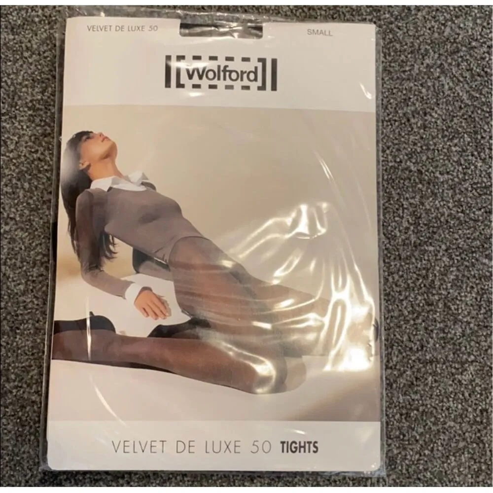Wolford Velvet De Luxe 50 Tights black size small new in package - Image 2