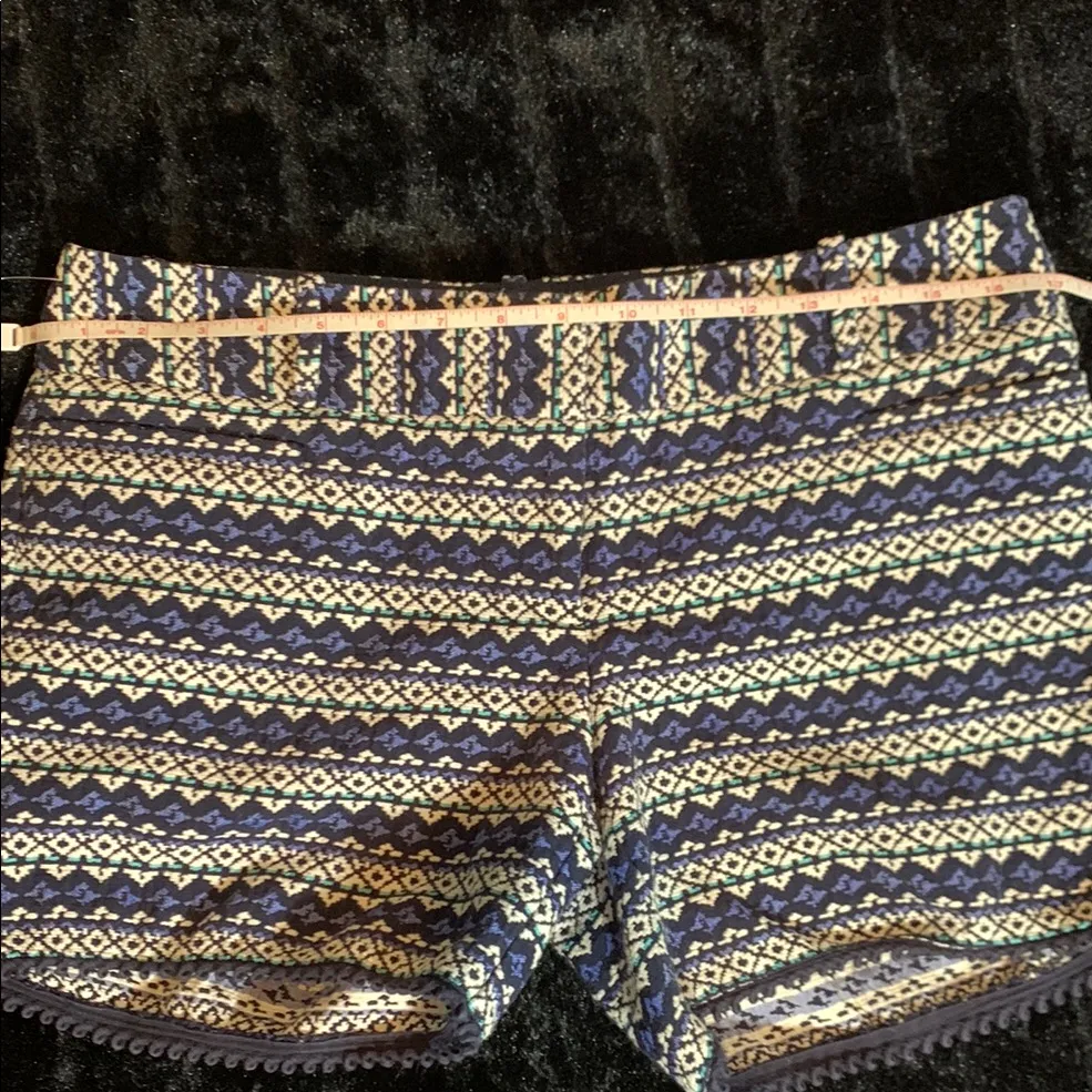 The Limited Size 6 Regular High Waist Blue and White Geometric Tribal Shorts - Image 10