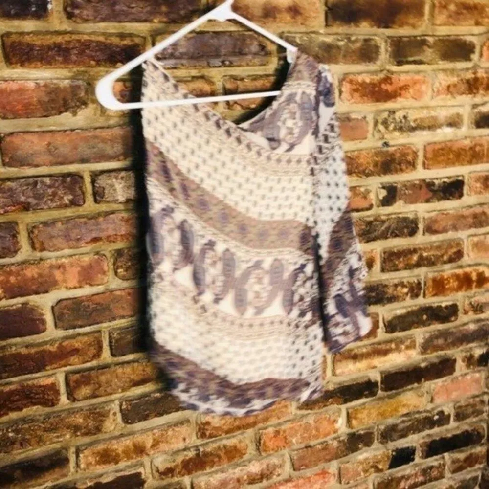 Audrey 3+1 Mixed Media One-Shoulder Blouse Women's Size Small - Image 3