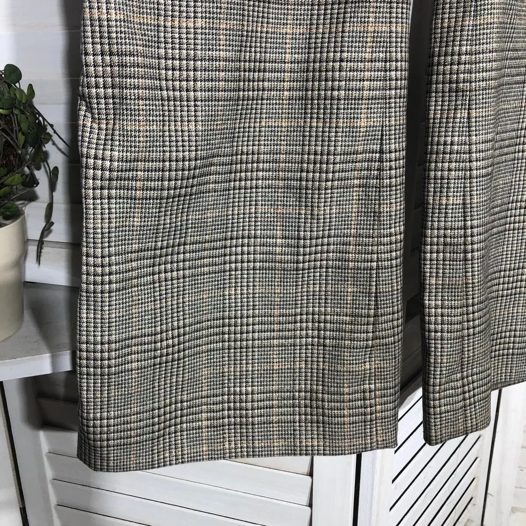 Chico's High Rise Pants Wide-Leg Flare Side Pockets Plaid Brown/Pink/Silver 6R - Image 7