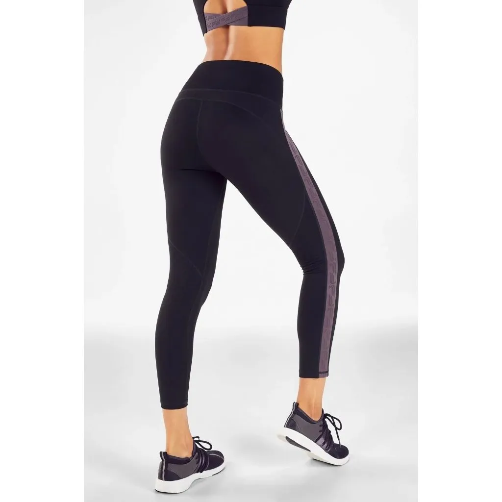 Fabletics Define PowerHold High-Waisted 7/8 Legging Womens‎ M Black Shadow Logo - Image 2
