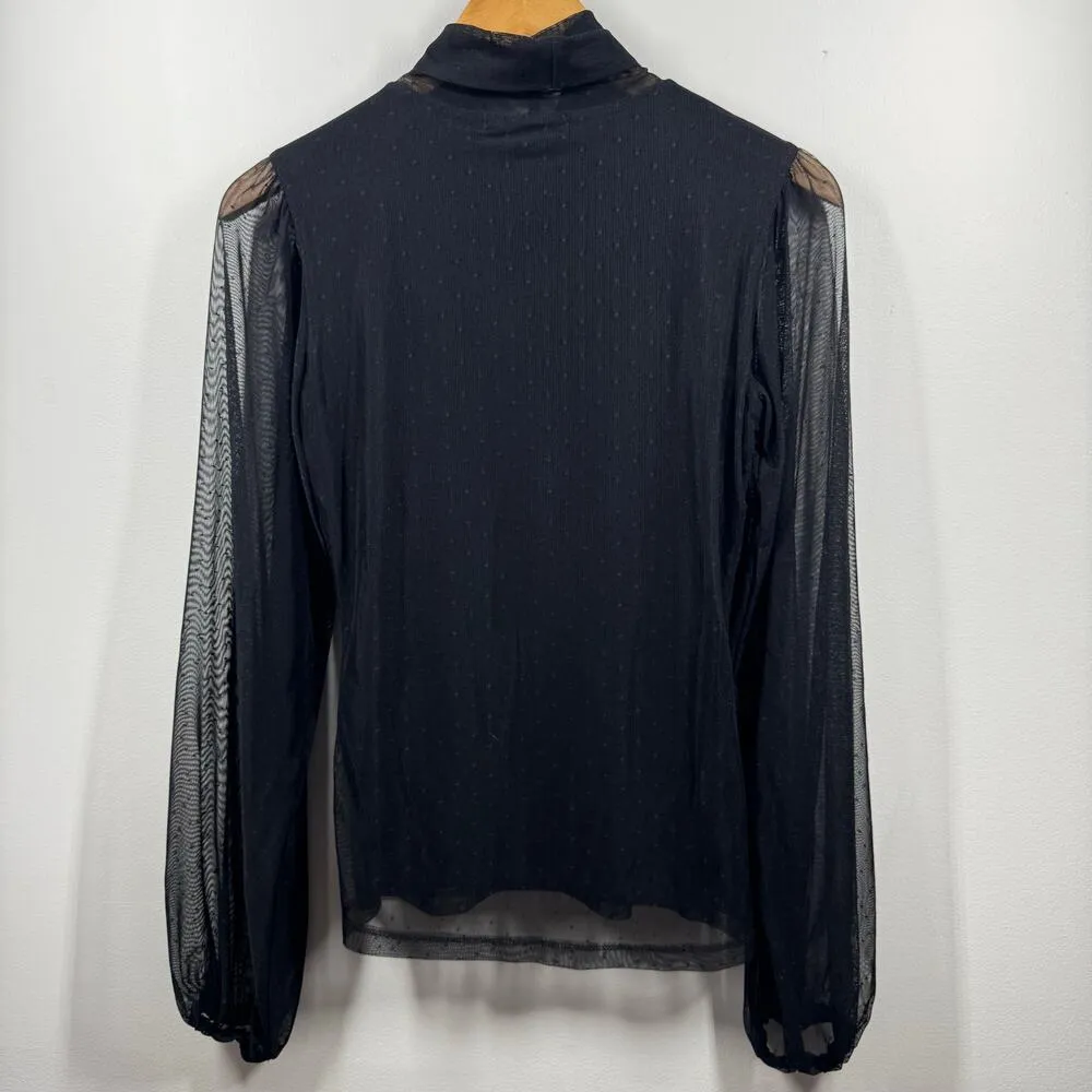 Sanctuary Women XS Black Midnite Hour Mesh Long Sleeve Dark Romantic Vampire Top - Image 6