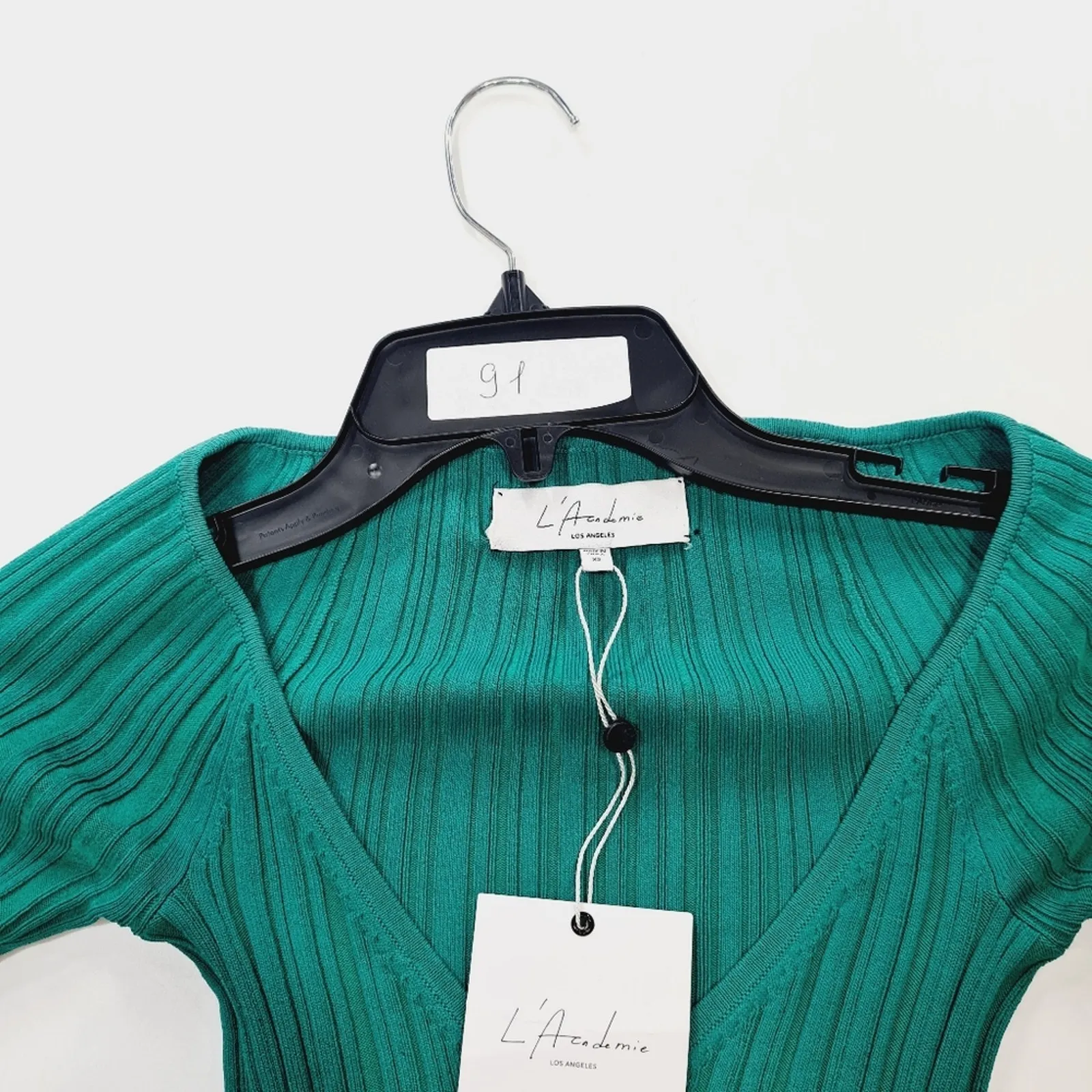 L'Academie Pabla V Neck Midi Dress in Green XS - Image 12