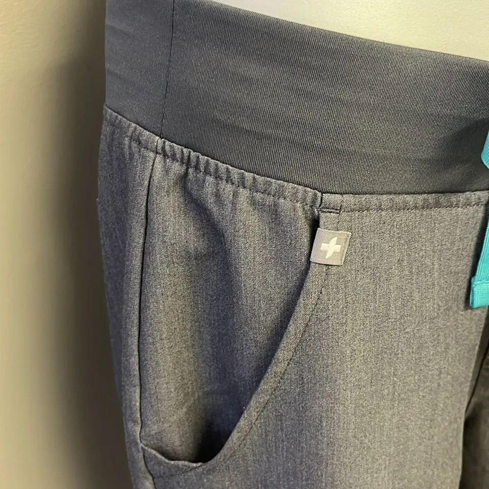 FIGS Heather Grey High Waisted Jogger Medical Scrub Pull-On Cargo Pant-XS - Image 6