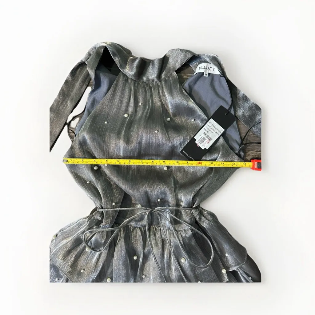 ELLIATT Revolve Natalia Silver  Pearl Embellishment Party Mini Dress‎  M NWT$179 - Image 5