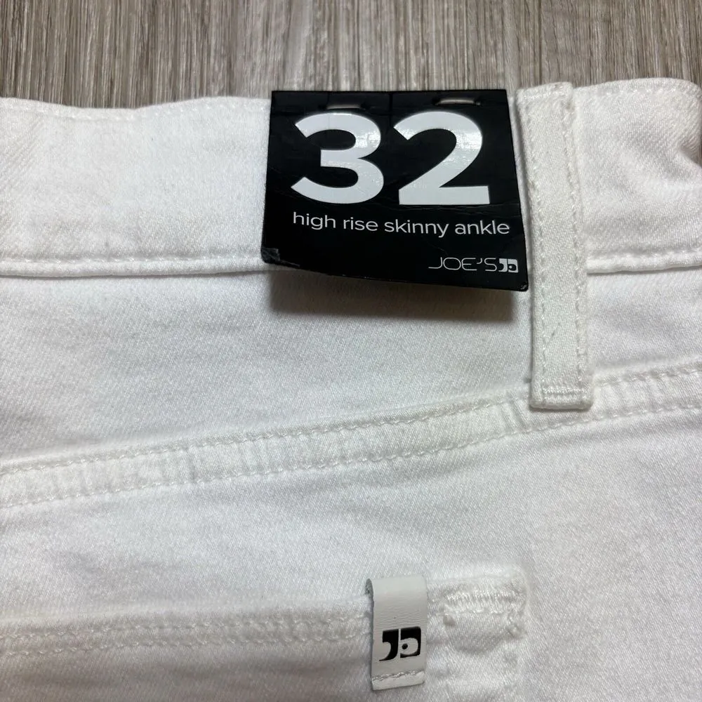 NEW Joe's White Distressed High Rise Skinny Ankle‎ Jeans Size 32 X 28 NWT - Image 10