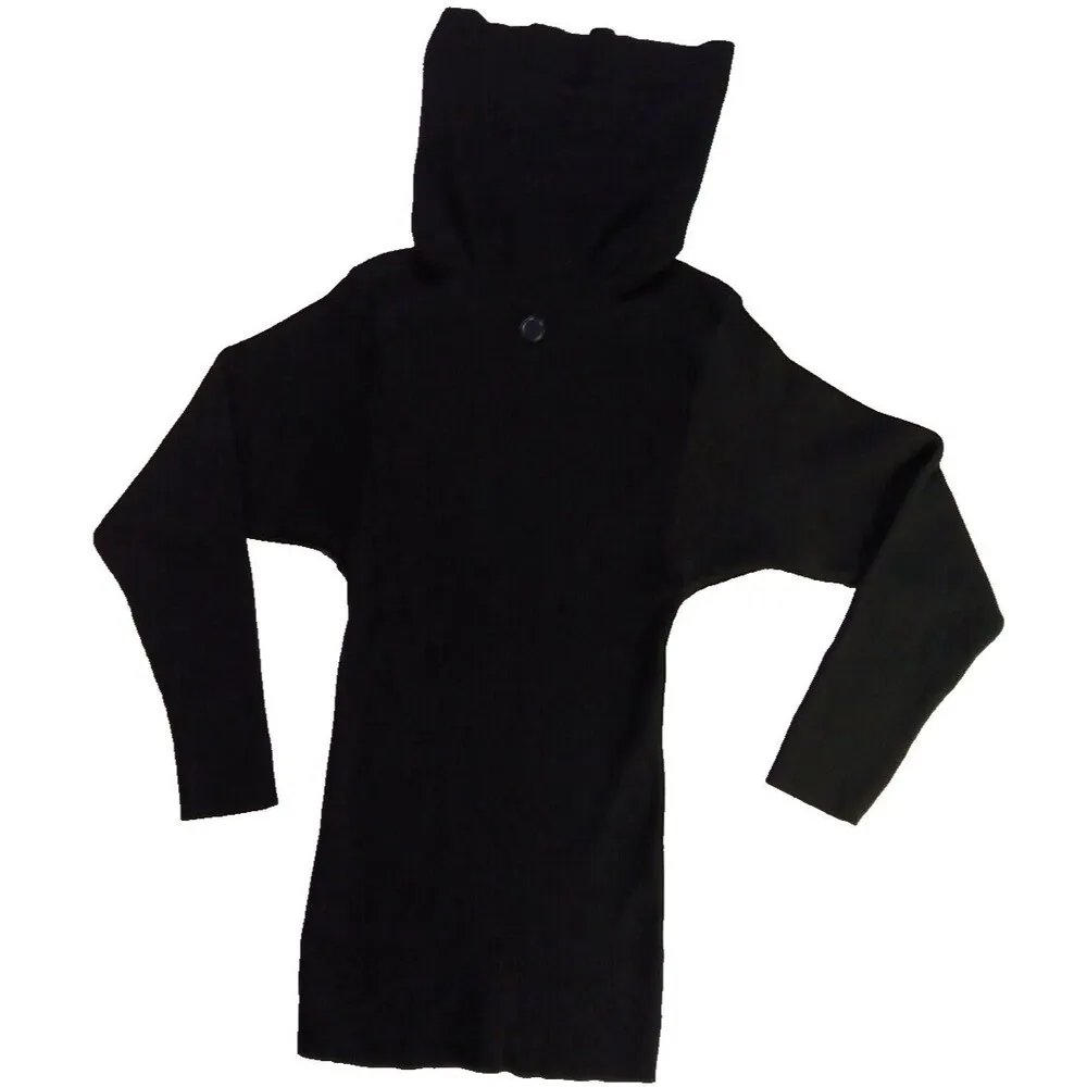 Saint Laurent Vintage Lambswool Roll Tab Turtle Neck Black Sweater sz 40 - Image 12