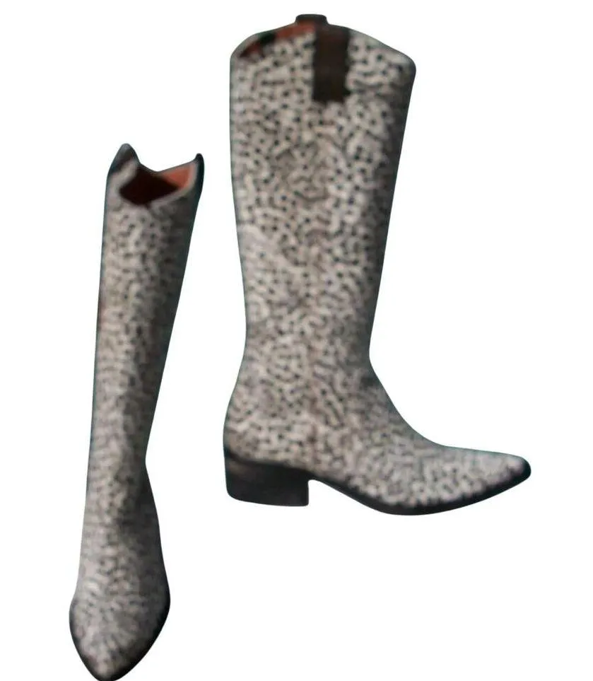 Donald Pliner Western Couture Boot New Chitta Hair Calf Leather New $950 NWT Black Size 5.5 - Image 5