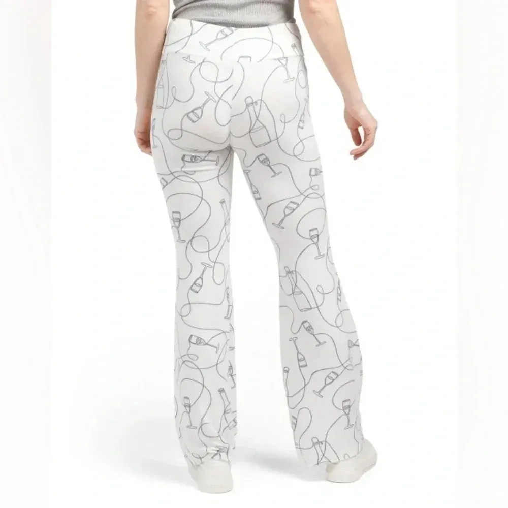 Wildfox Popping Bottles Flared Lounge Sweatpants -‎ Size M - Vanilla - NWT - Image 3