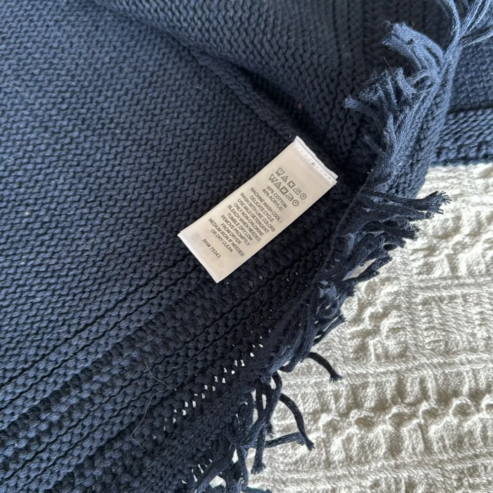 Artisan Ny Blue Knit Cardigan with Fringe Detail - Image 6