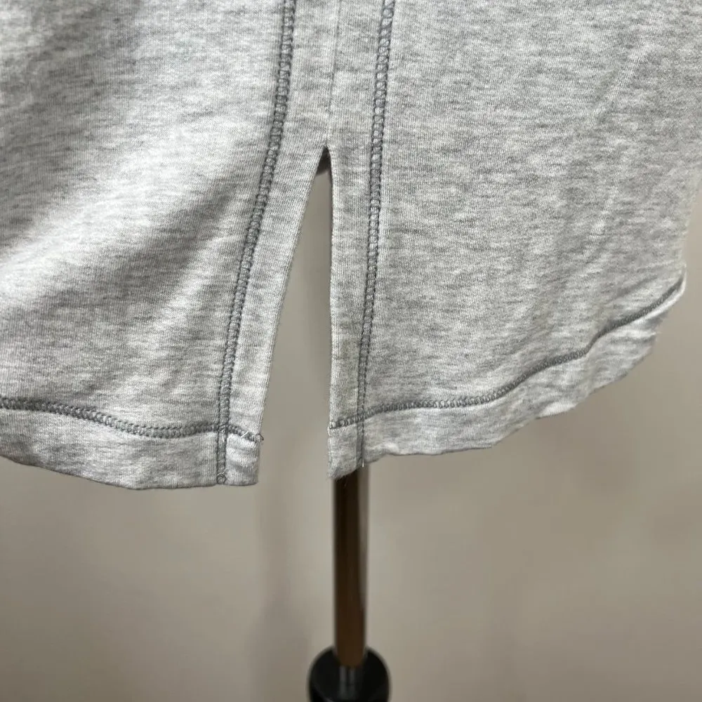 Lou & Grey Signaturesoft Gray  Scoop Neck Short Sleeve T-Shirt with Back Split - Image 4