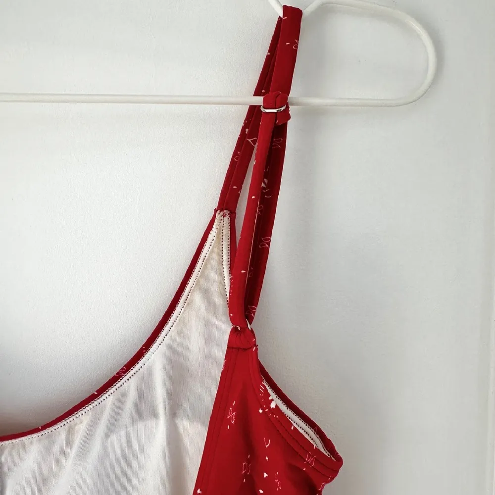 Fin & Vince‎ One Piece Swimsuit Red Patterned XS scoop printed swim women's - Image 7