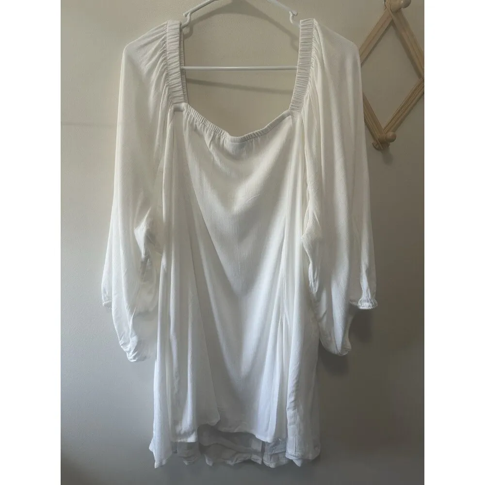 Torrid Size 5 White Button Up Top Loose Fitting Breezy - Image 4