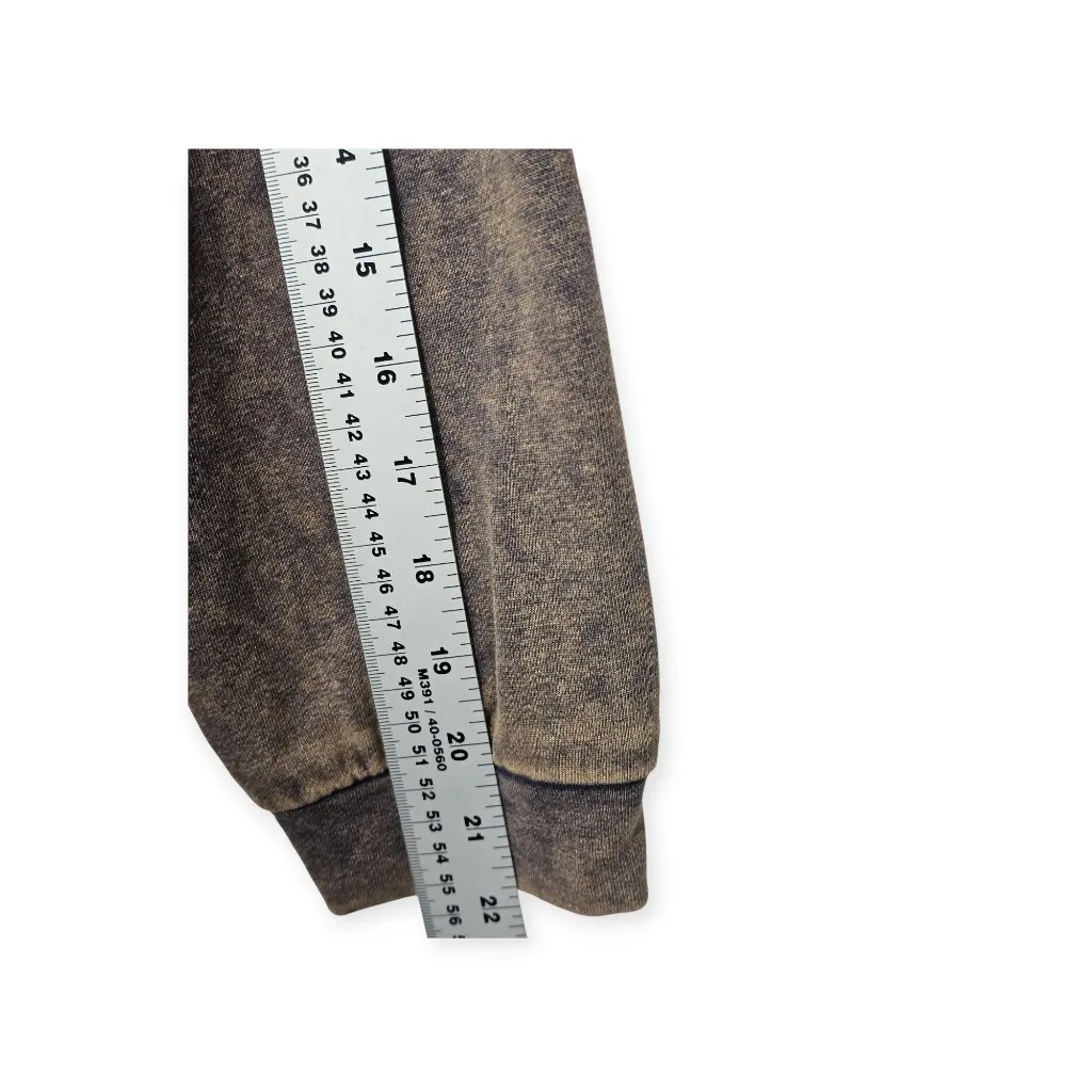 Oli & Hali Hooded Red Blue Plaid Shacket Brown Sleeves Distressed Hem Size S - Image 7