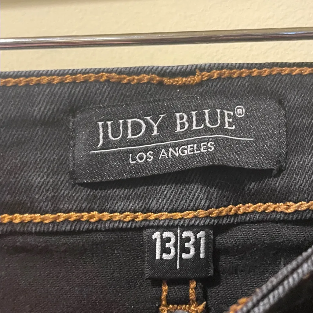 Womens Judy Blue High Waisted Slim Bootcut  Raw Hem Jeans - Image 5