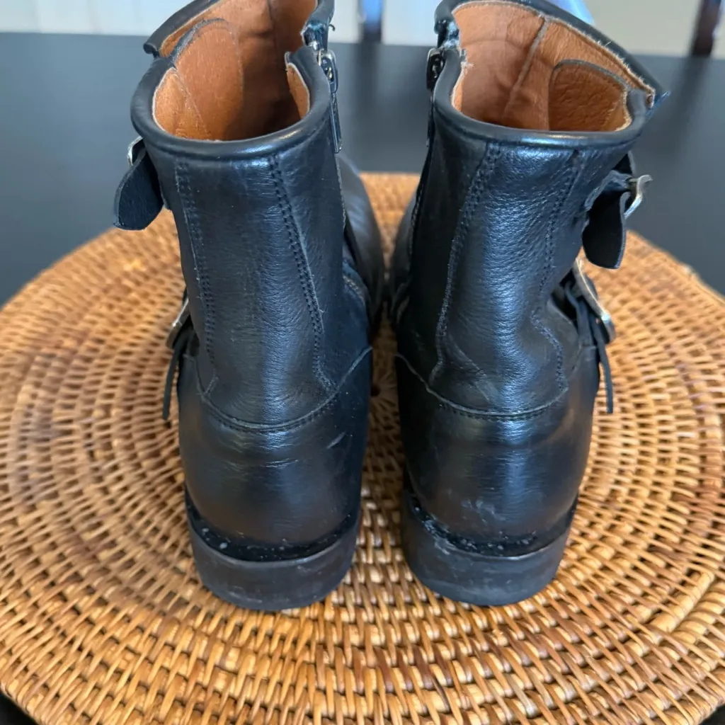 Frye  moto Vicky Black Leather Boots - Image 5