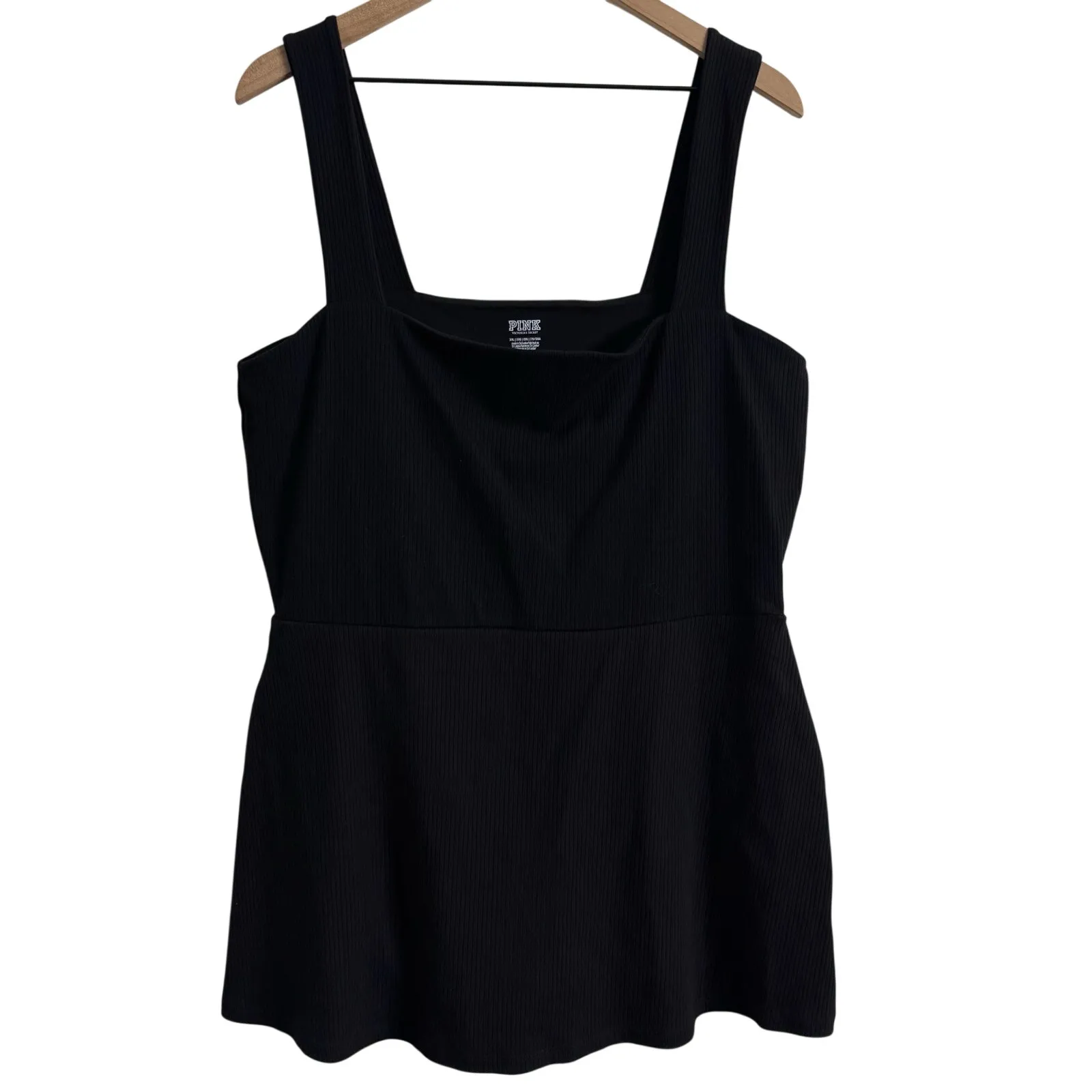 Victoria’s Secret PINK Ribbed Square Neck Active Dress Black Size XXL - Image 2