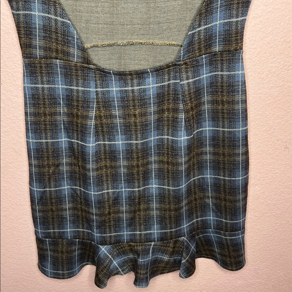 Urban Outfitters Highland Plaid Mock-Neck Mini Dress. Size L - Image 10