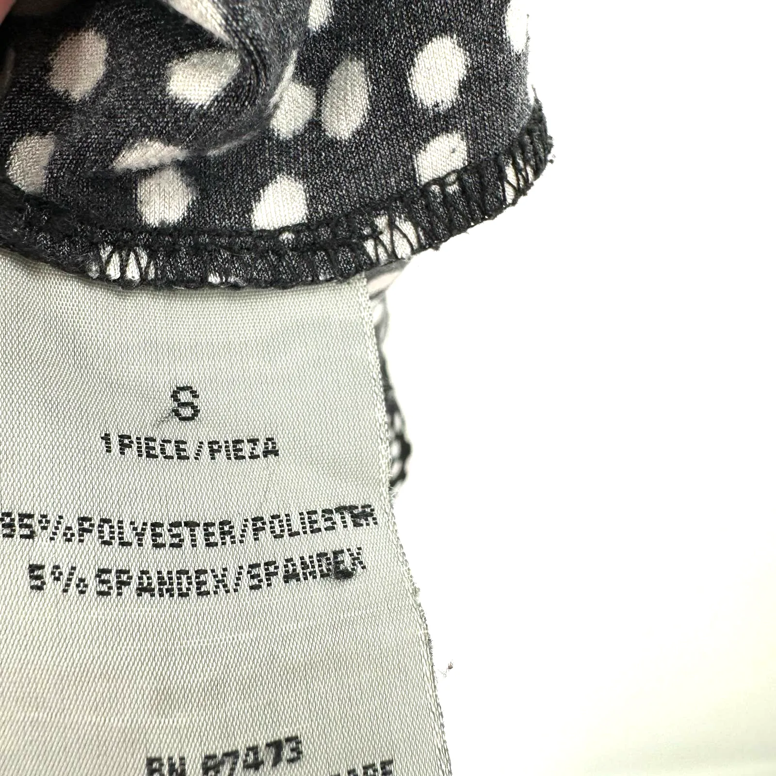 Danny and Nicole size small black with‎ white polka dots sleeveless tiered dress - Image 6