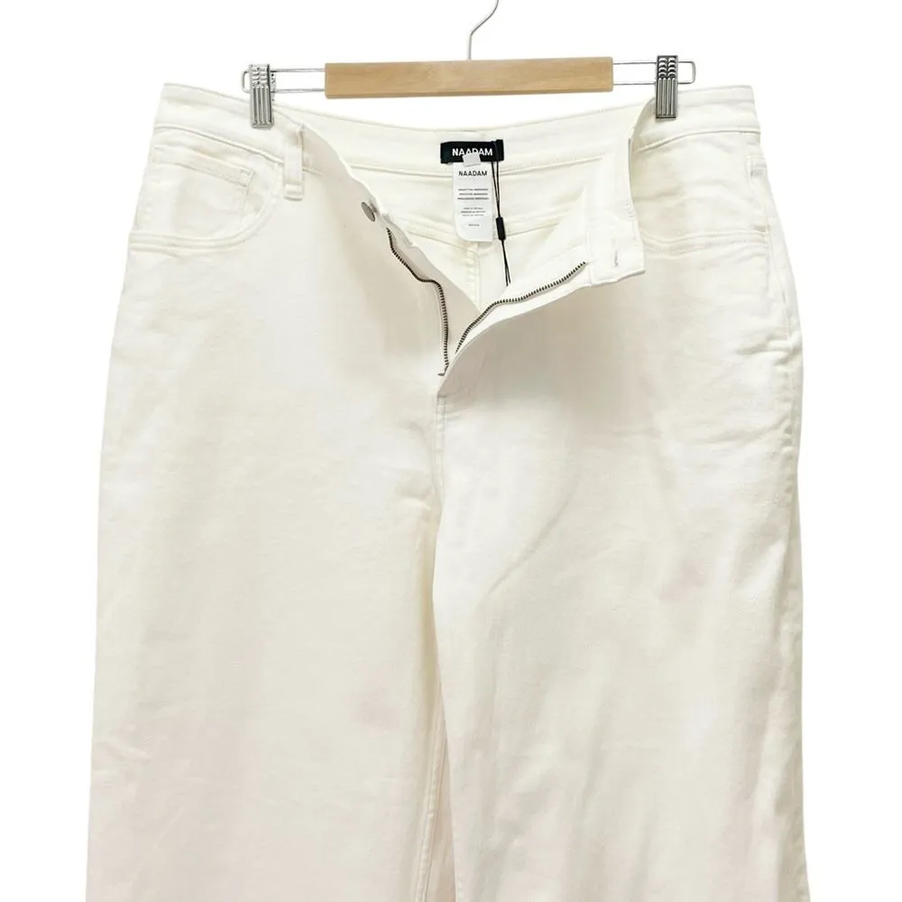 NWT NAADAM Soft Denim Wide Leg Jeans Size 14 Milk White High Rise Stretch Twill - Image 6