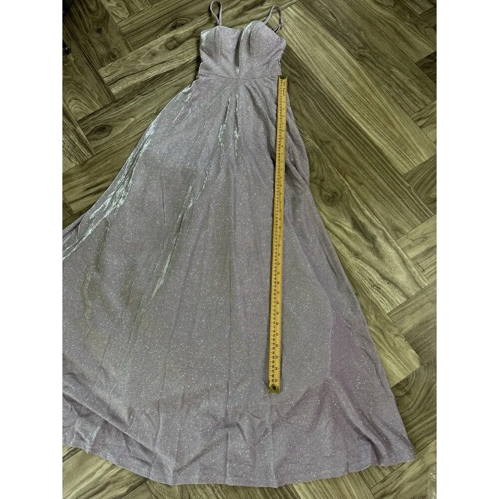City Studios Juniors' Sleeveless Glitter Ball Gown Lavender Size 3/4 $159 Purple - Image 7