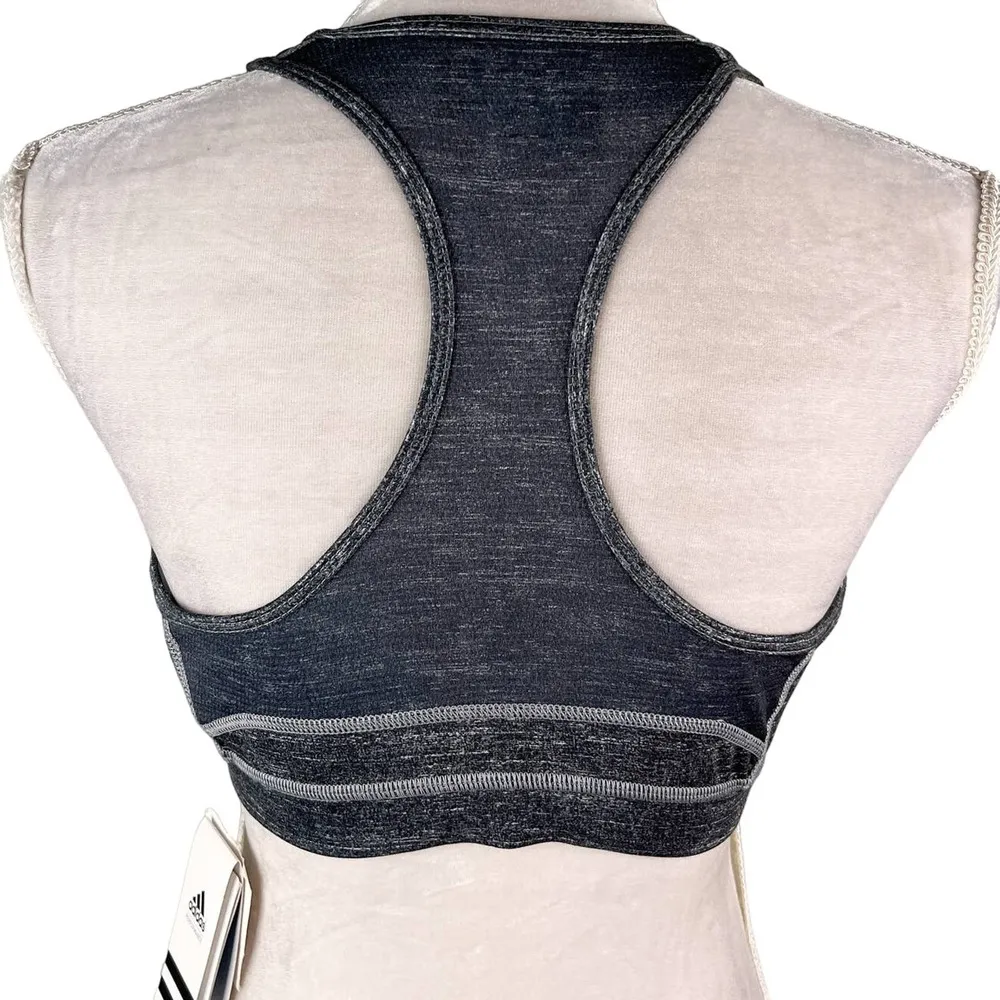 Adidas Sports Bra Large Heather Gray Medium Support New - Image 2
