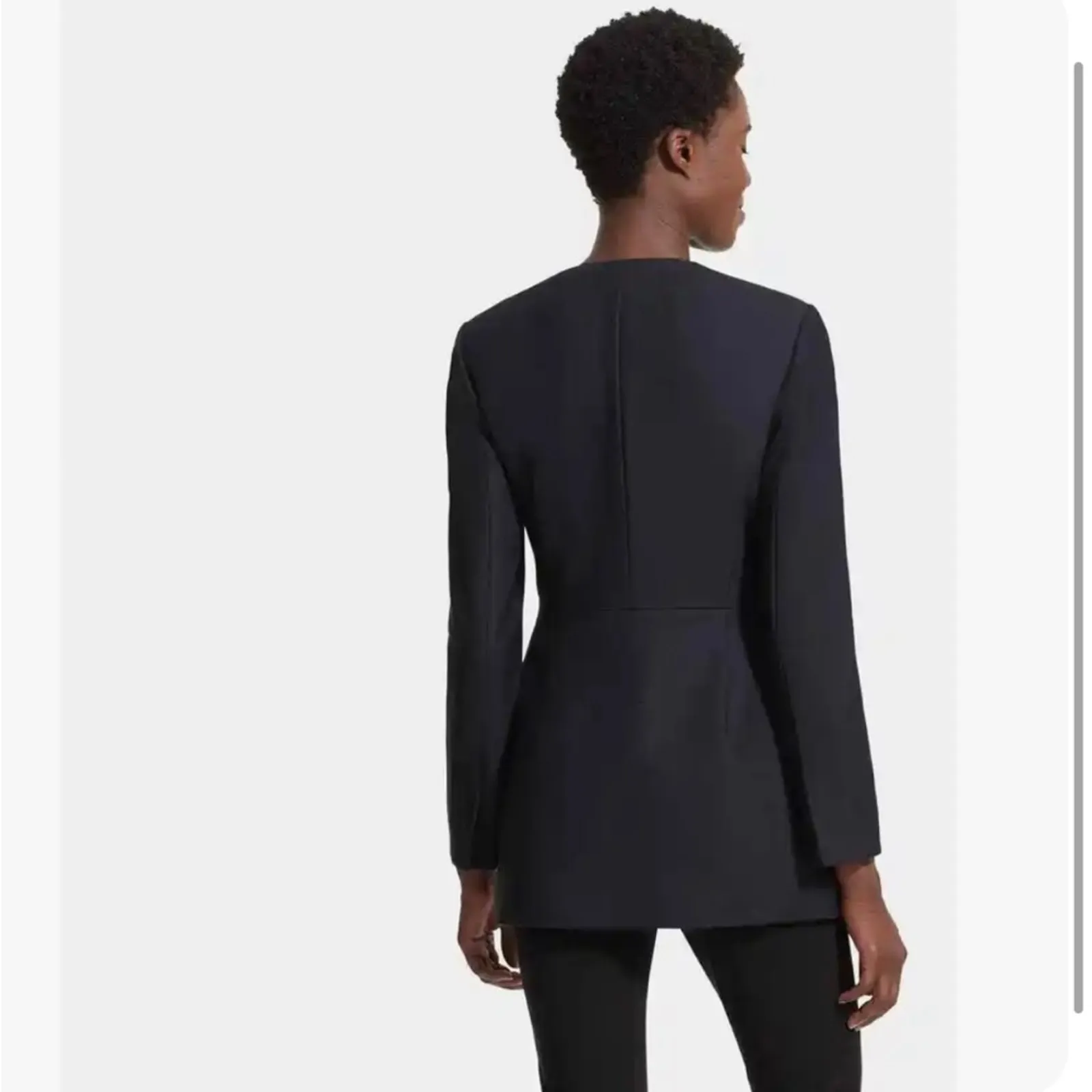 MM Lafleur Carmen Jacket Sharkskin Ink Wool‎ Blend Blazer Size 6 - Image 2