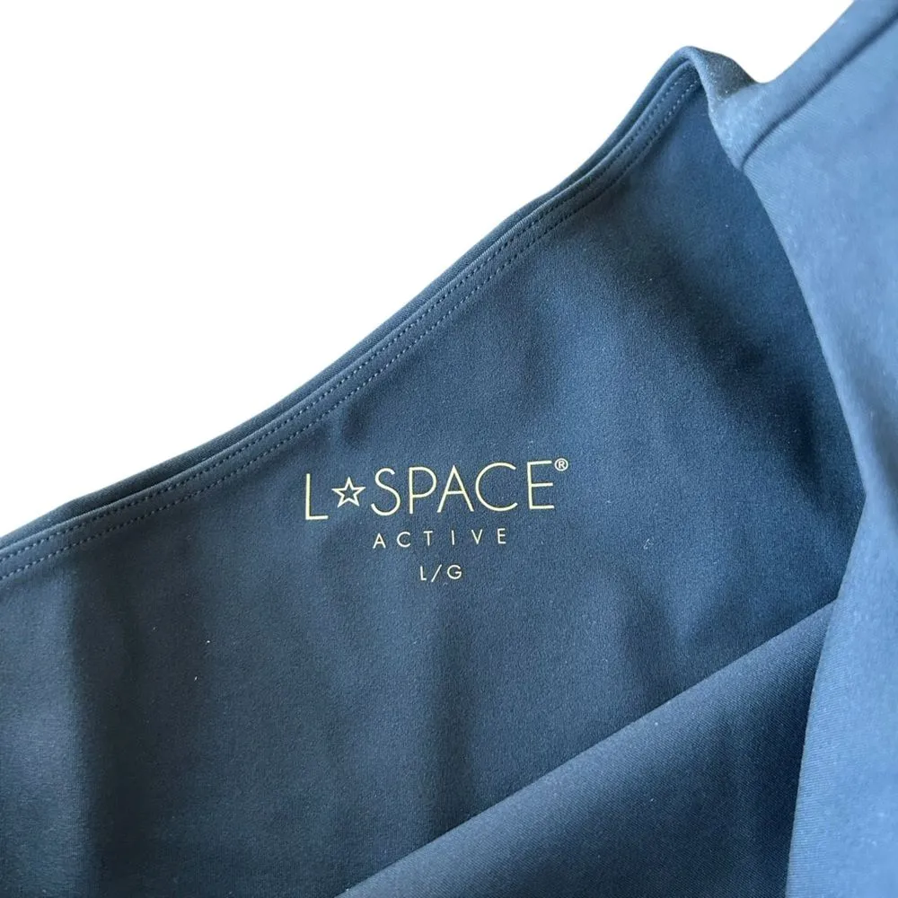 l*space L* Size L Genesse One Shoulder Crop Top Solid Black Basic‎ Yoga Athleisure - Image 7