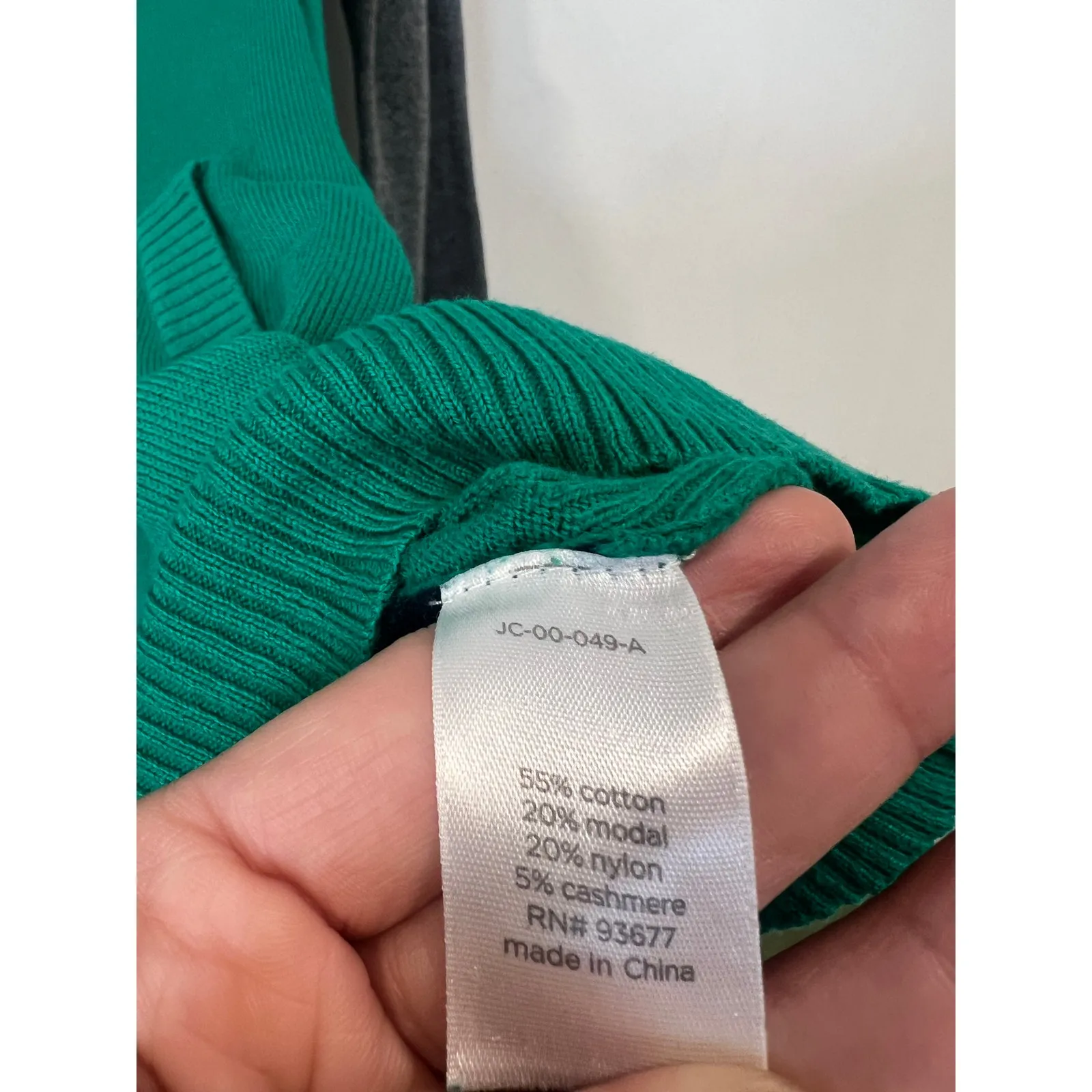 Womens Sz M JC PENNEY Cashmere Blend Color Block Full Zip Hoodie Green Blue Gray Size M - Image 5