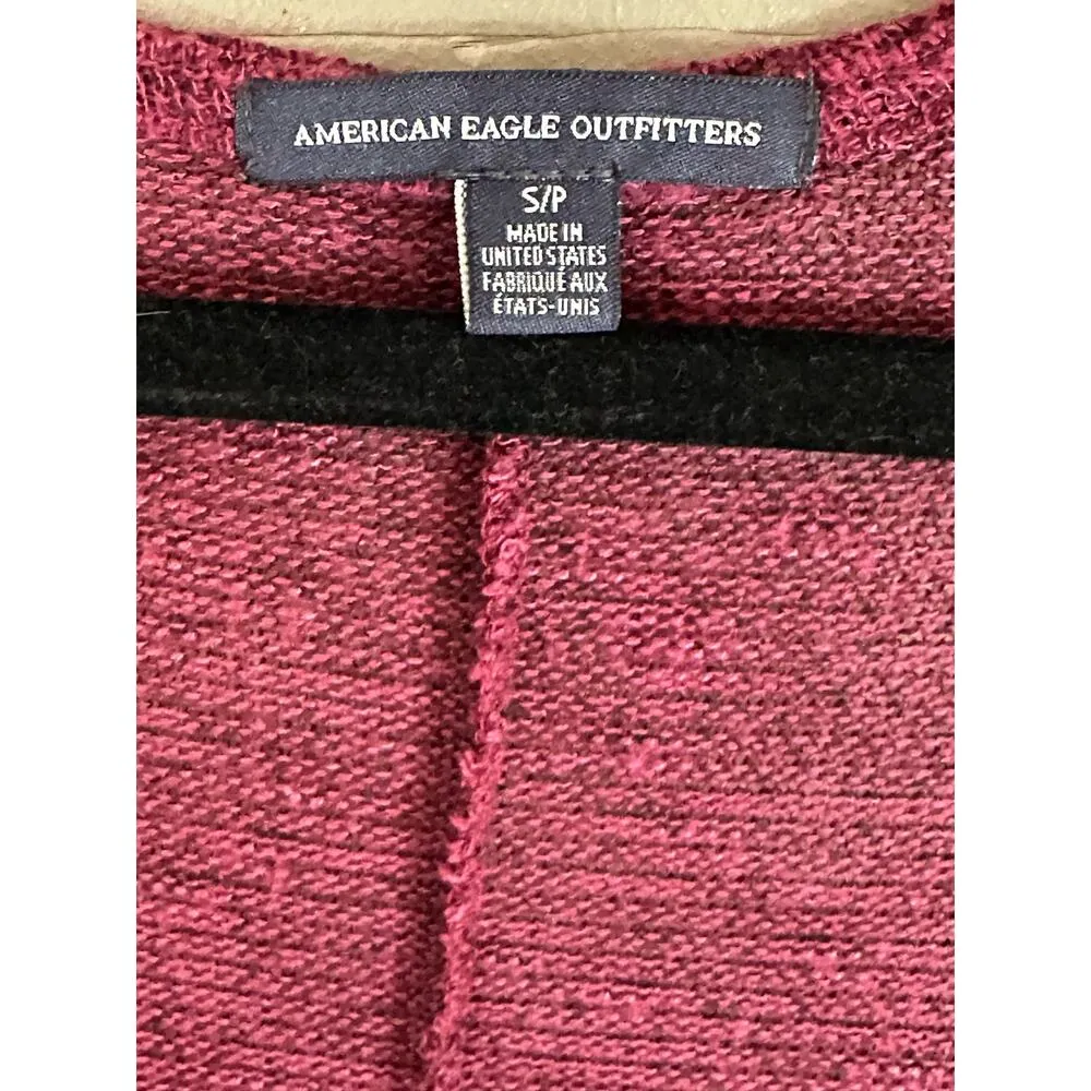 American Eagle Outfitters Long Sleeve Purple Plum Open Front Cardigan Size Small - Image 5