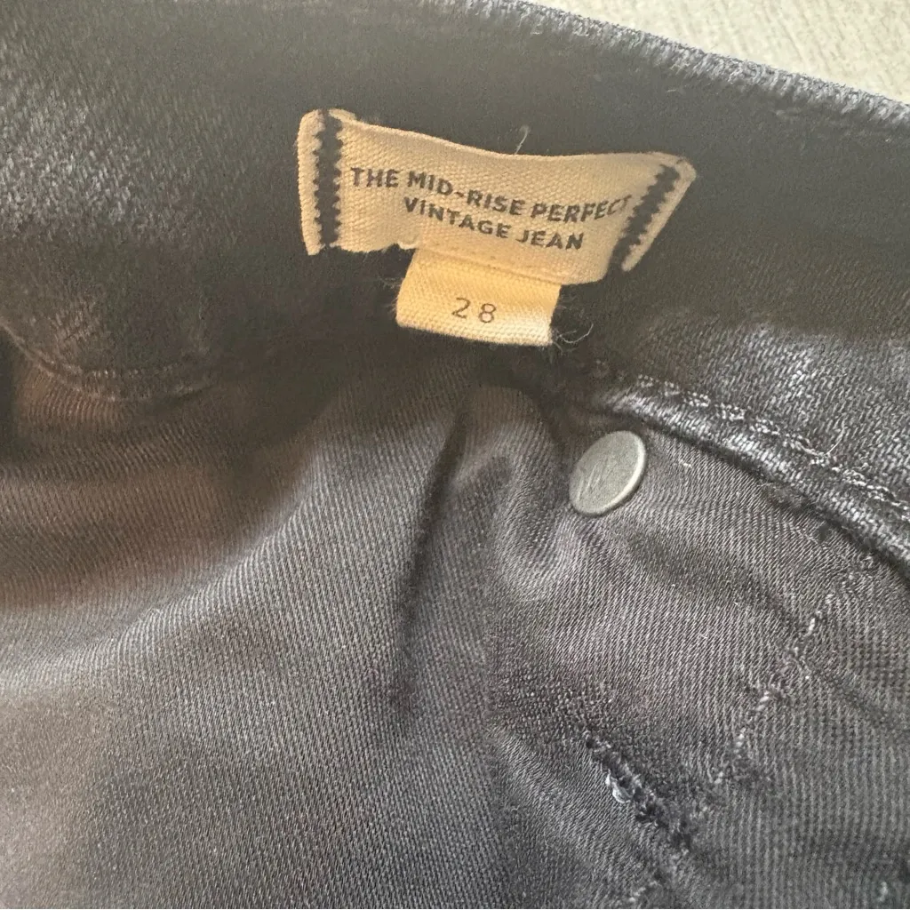 Madewell The Mid-Rise Perfect Vintage Jean in Black Lunar Wash, Sz 28 - Image 16