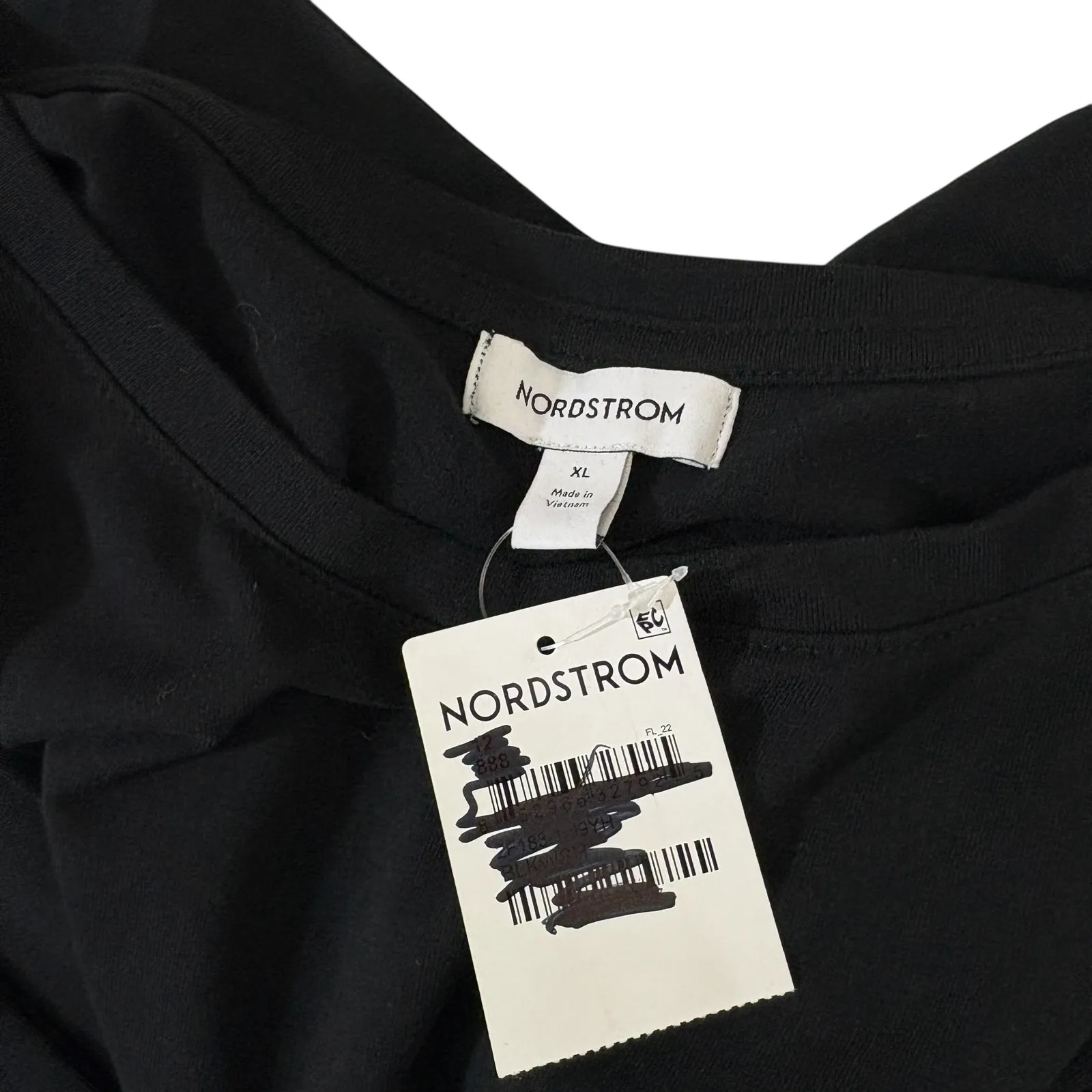 Nordstrom Black Cap Sleeve Midi Dress Belted Casual Everyday Women XL - Image 9