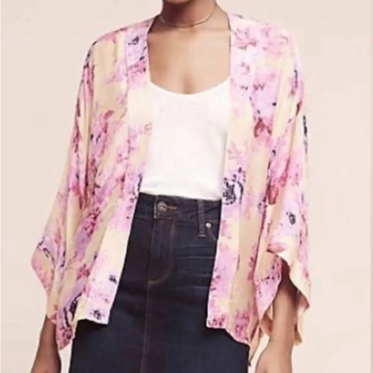 Anthropologie ERFURT Sefrina Floral Kimono Open Front Size OS - Image 14