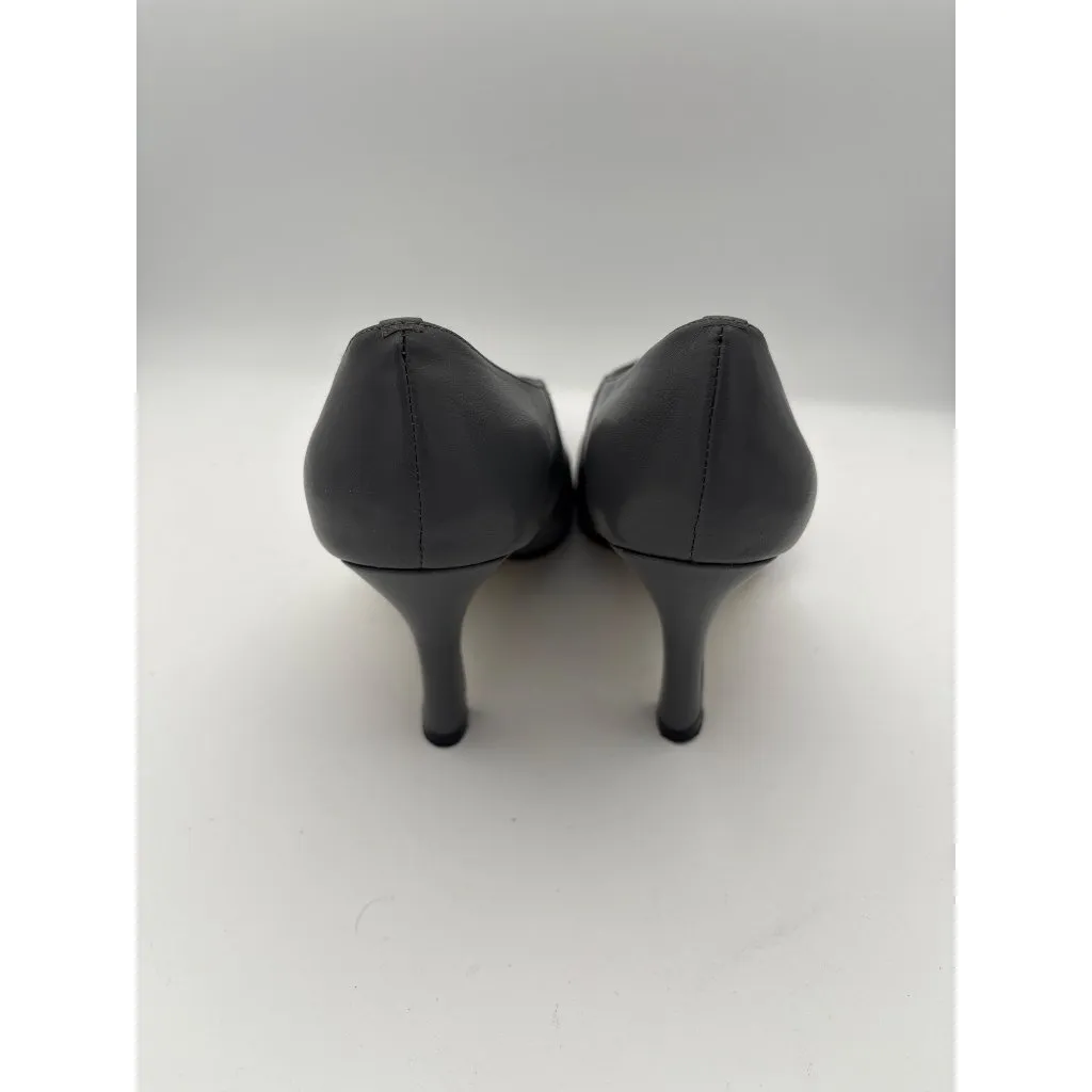 Bellini Womens Leather Heels Size 7 Gray - Image 3