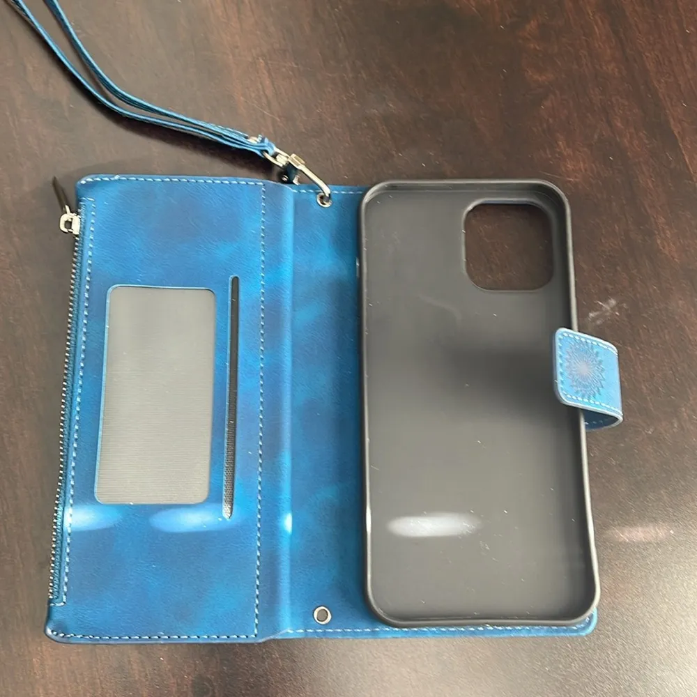 Wallet Case for iPhone 12 Pro Max Blue - Image 2