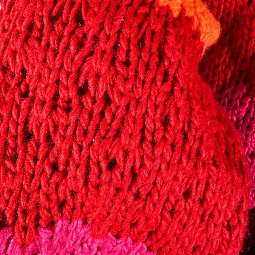 FARM RIO Striped Oversized Cardigan Multicolor Knit Puff Sleeve size XS Crochet - Image 12