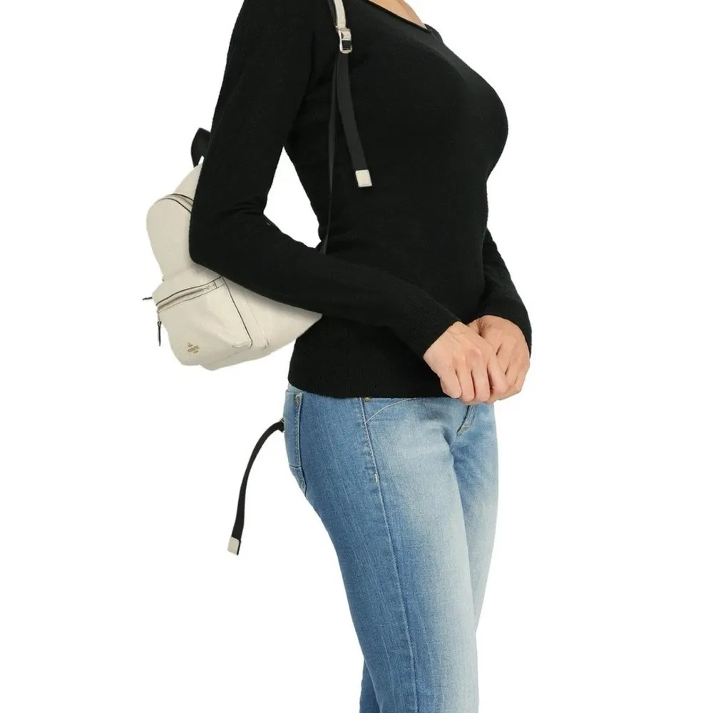 Coach Pebble Leather Mini Charlie Backpack F30550 White Gold Zip – Size OS - Image 2