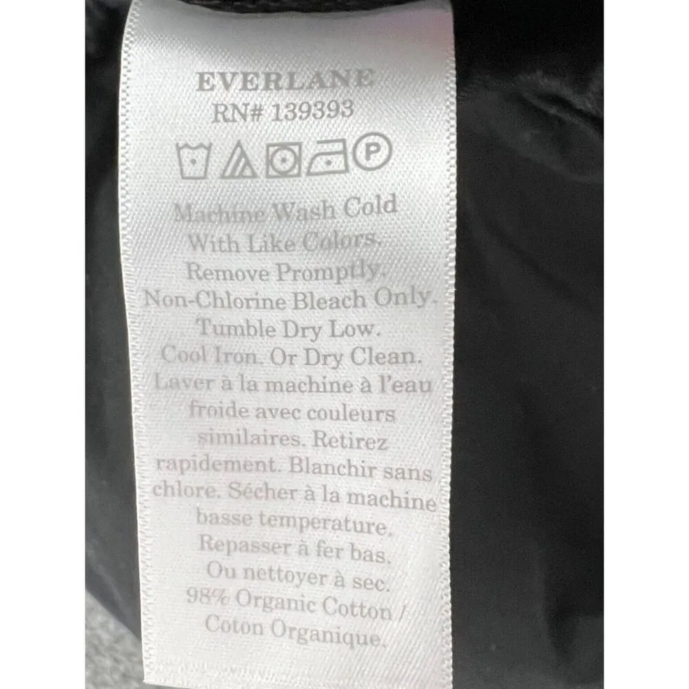 Everlane  Easy Pants Womens S Black Twill Pull On Straight Cuffed Minimalist - Image 13