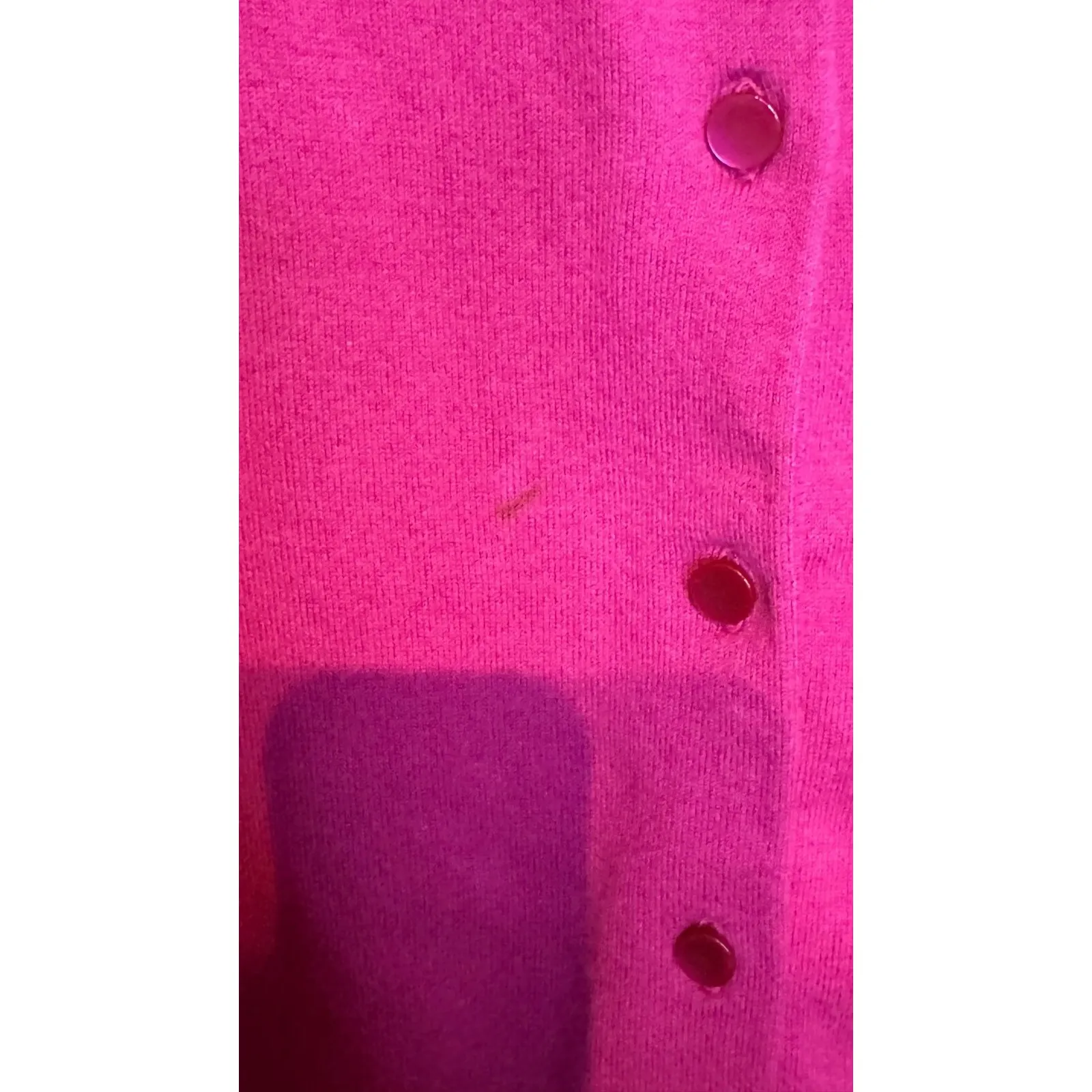 Talbots Women Cardigan Sweater Knitted Long Sleeve‎ Pima Cotton  Hot Pink Medium - Image 5