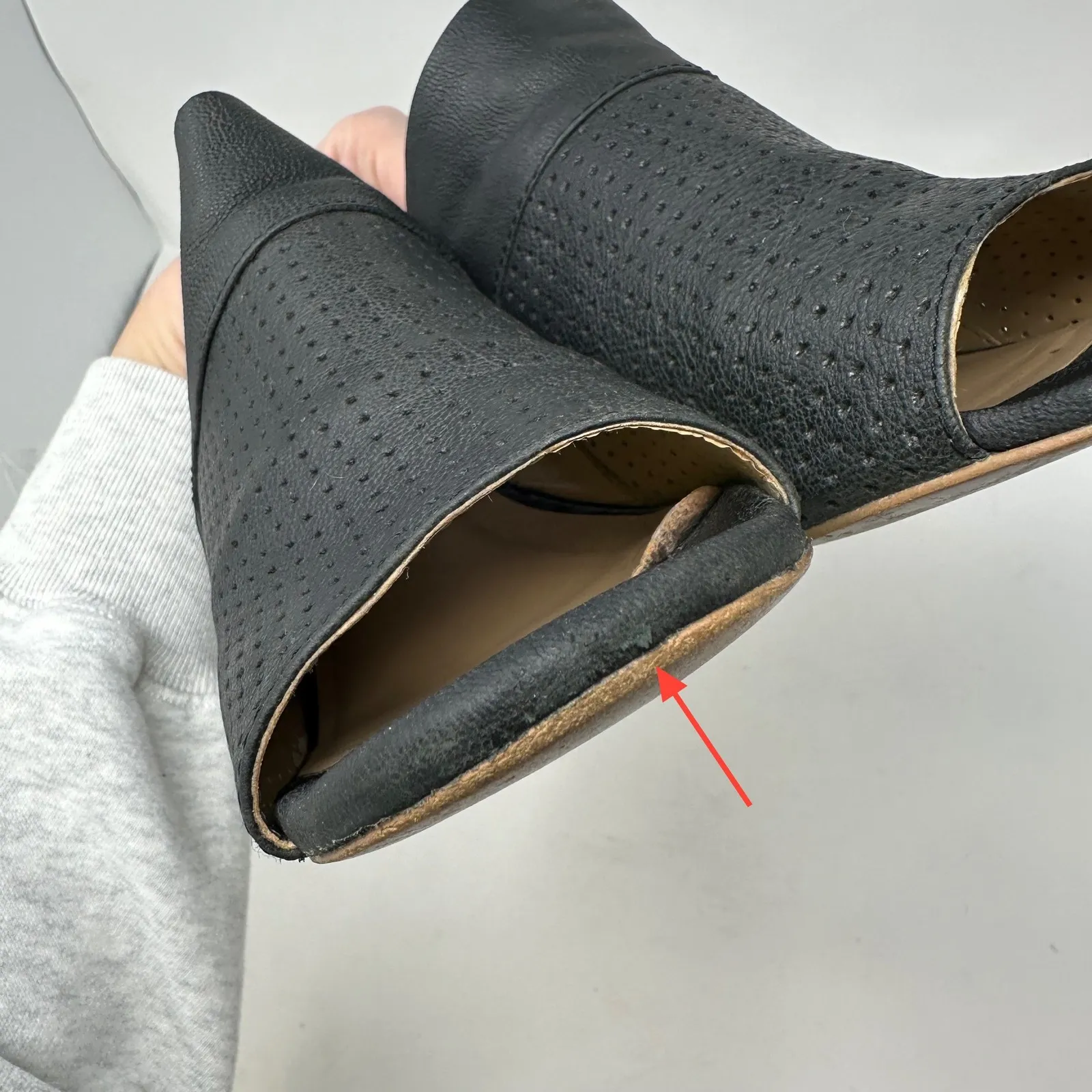 Adam Tucker Molly Open Toe Mules Leather Black 7.5 - Image 10