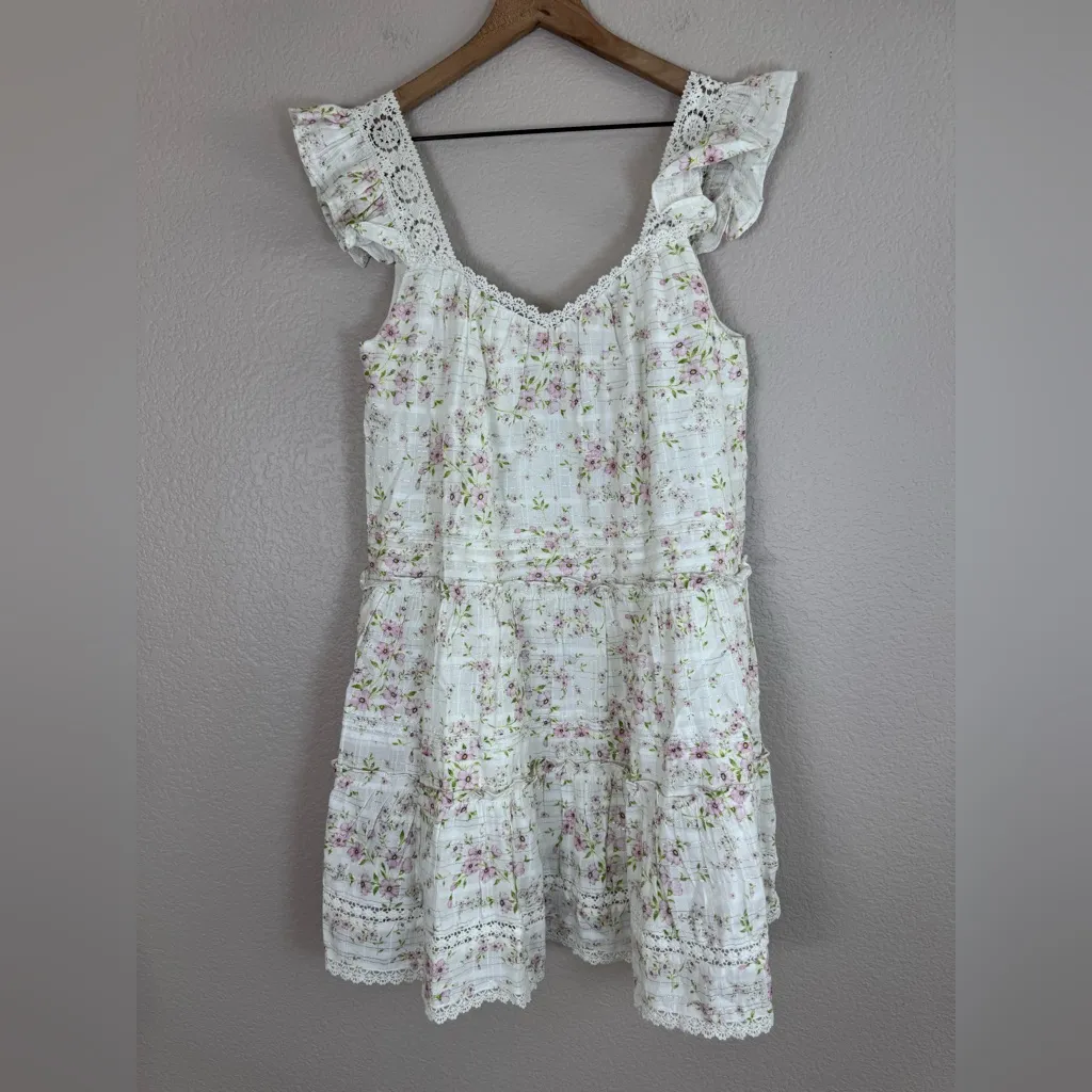 Rahi Anthropologie Vittoria Seaphina Tunic Dress in White Pink Floral Medium - Image 4