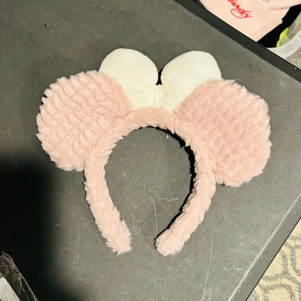 Disney Minnie Mouse Inspired plush stuffed soft teddy bear Ears headband Pink - Image 3