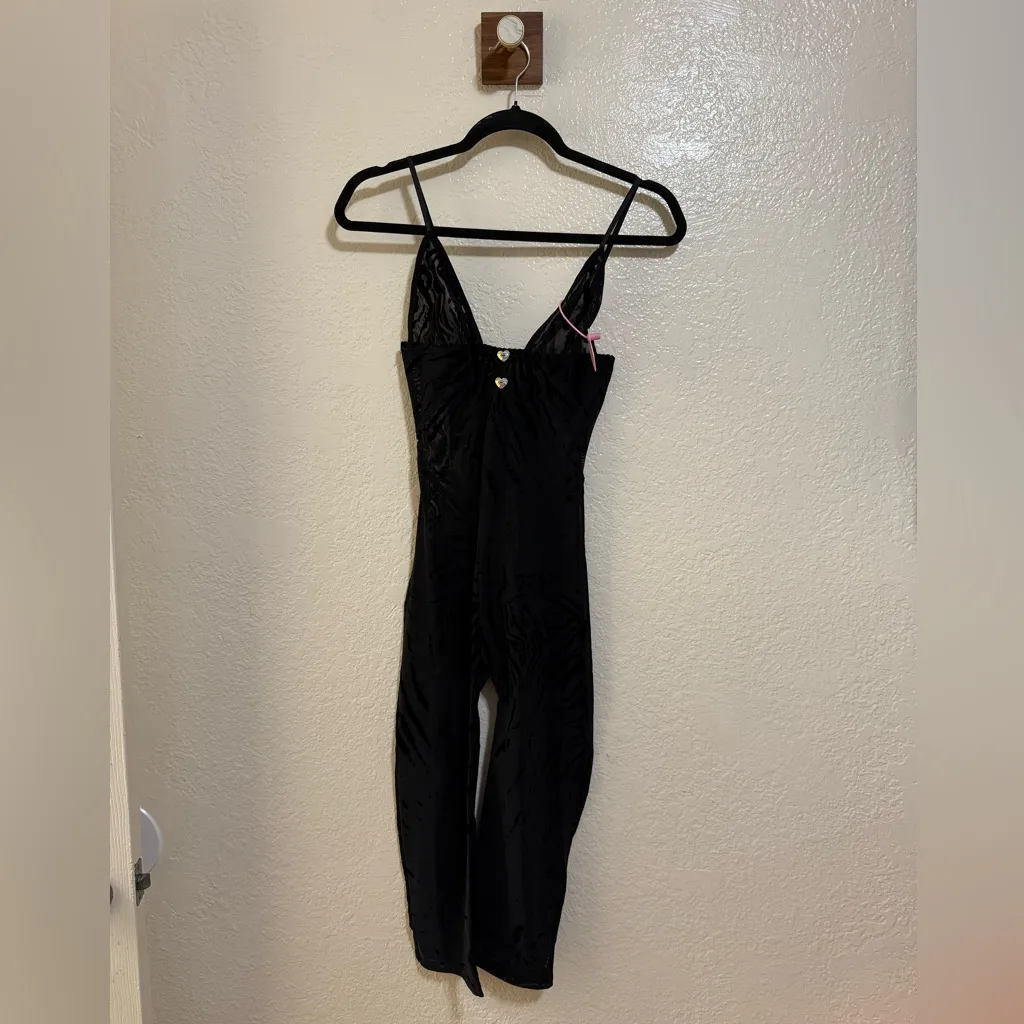 POSTER GIRL SCARLETT PEDAL PUSHER JUMPSUIT BLACK ZEBRA PRINT - Image 2