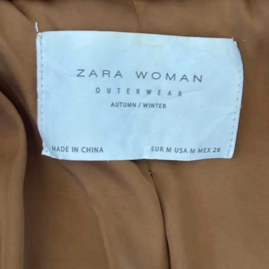 Zara Curly Faux Fur Coat Size M Brown Teddy Jacket Maximalism Shearling - Image 9