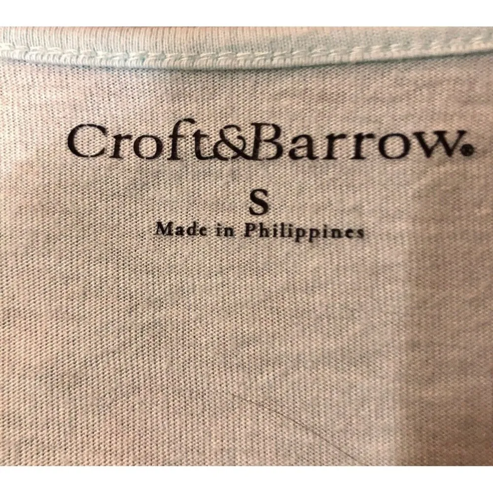 Croft & Barrow Top Womens S Used Blue Eyelet Some Wash Wear - Image 6