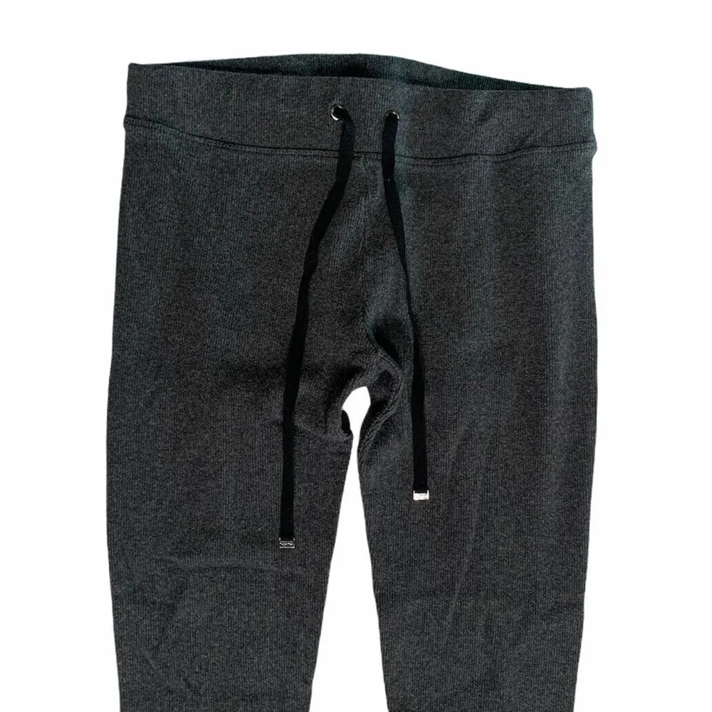 Womens Calvin Klein Performance Gray Workout Ribbed Knit Athletic Leggings Sz S - Image 3