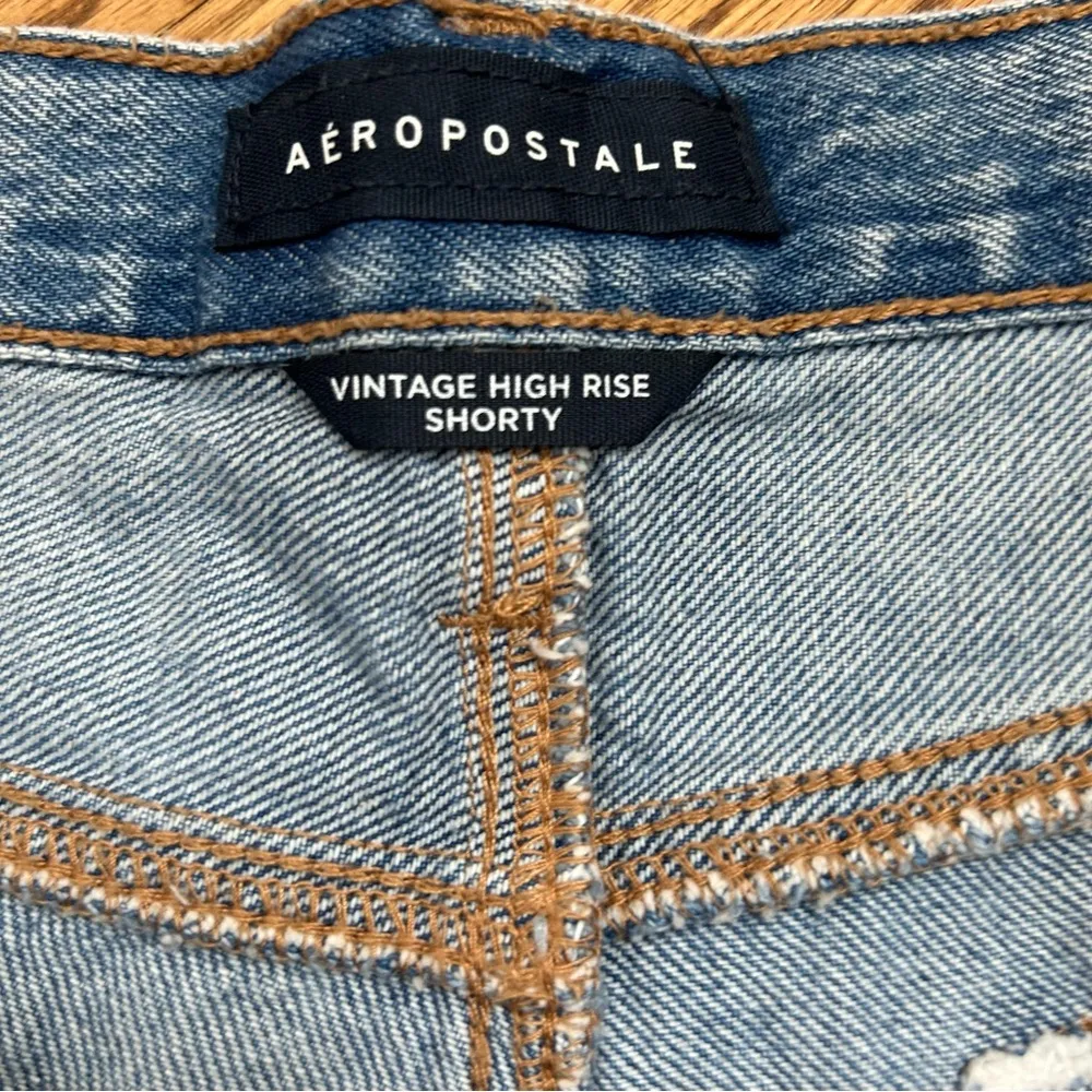 Aeropostal | Vintage High Rise Shorty Cherry Floral Cut Off Shorts Denim Size 14 - Image 6